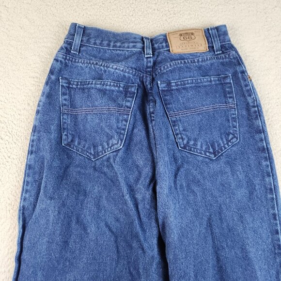 Womens 7/8 Misses Relaxed Fit Jeans Tapered Leg Blue 90's Dark Wash Cotton Denim - Picture 12 of 13